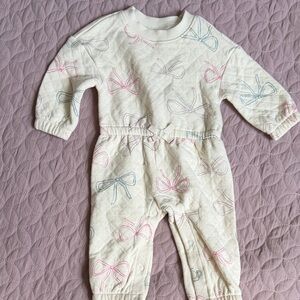 Carter's Cream One Piece with Pink and Blue Bows